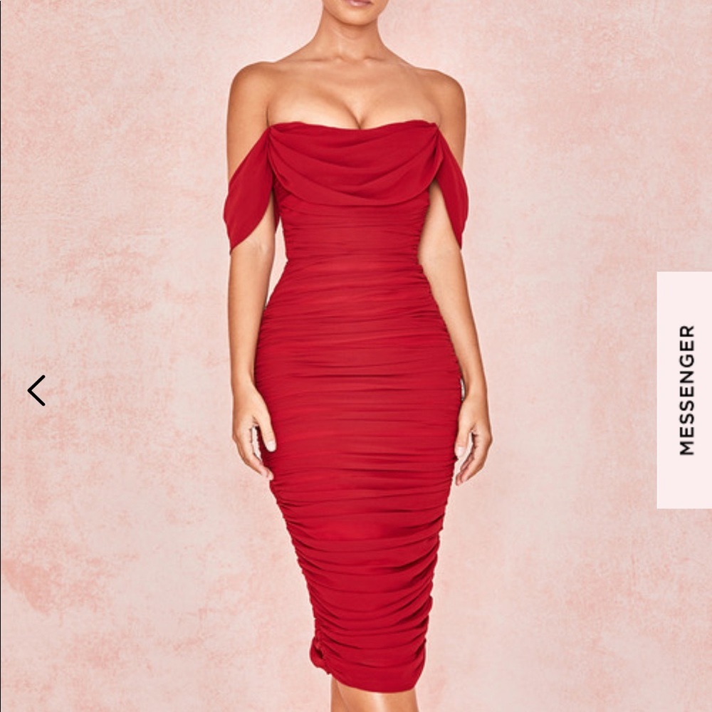 Carlotta Wine Ruched Draped Chiffon Dress